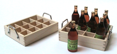 Bierkasten, leer, Puppenstubenminiatur 1zu12