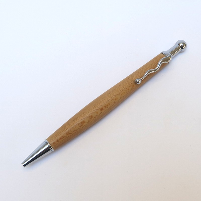 Holzkugelschreiber, Platane, handgedrechselt
