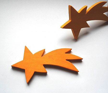 Magnet-Sternschnuppe, aus Holz