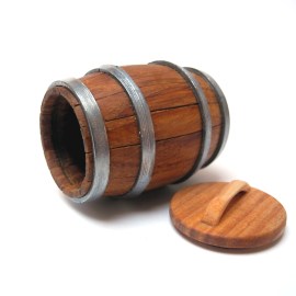 Holzfass, aus Dauben, mit Deckel, Miniatur im Maßstab 1zu12