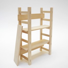 Leiterregal / Holzregal, Puppenstubenmöbel 1zu12