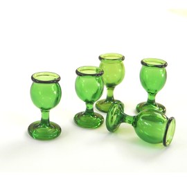 Weinglas aus grünem Glas, 1 Stück, Puppenhausminiatur im Maßstab 1zu12