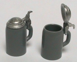 Bierkrug mit Deckel, 1 Stück, Puppenstubenminiatur 1zu12