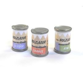 Dose Holzlasur, Puppenstubenminiatur 1zu12