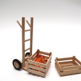 Sackkarre, Räder beweglich, Miniatur im Maßstab 1zu12