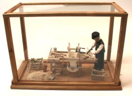 Tischler - Miniaturszene, komplett, in 1zu12, Einrichtungsbeispiel in Glasvitrine