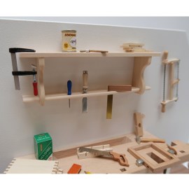 Tischlerszene, komplett, Detailbild, Miniatur im Maßstab 1zu12