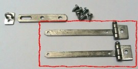 Scharniere, 2 Stück, Miniatur aus Zinn