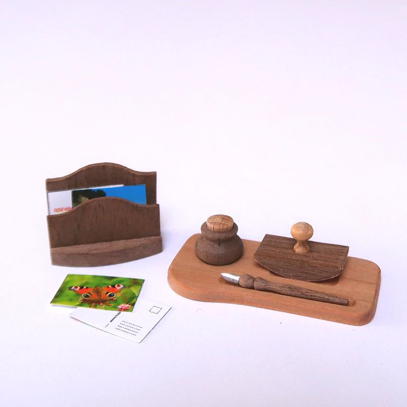 Schreibtischset, 5 - teilig, Miniatur im Maßstab 1zu12