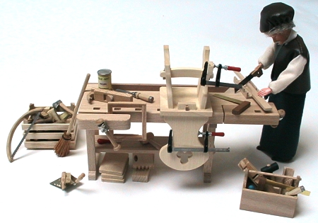 Tischler - Miniaturszene, komplett, in 1zu12