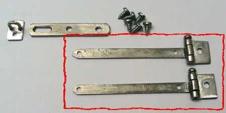 Scharniere, 2 Stück, Miniatur aus Zinn